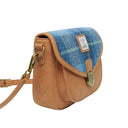 Ladies Harris Tweed Shoulder Bag with Matching Wallet Blue Side Gaelsong