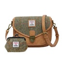 Ladies Harris Tweed Shoulder Bag with Matching Wallet Chesnut Herringbone S2 Gaelsong