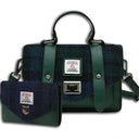 Leather & Harris Tweed Mini Satchel and Purse Taran Set Blackwatch Gaelsong
