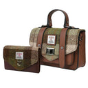 Leather & Harris Tweed Mini Satchel and Purse Taran Set Chesnut Gaelsong
