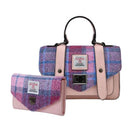Leather & Harris Tweed Mini Satchel and Purse Taran Set Pink Gaelsong