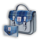 Harris Tweed & Vegan Leather Bag Matching Set 1 Blue Gaelsong