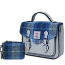 Harris Tweed & Vegan Leather Bag Matching Set 2 Blue Gaelsong
