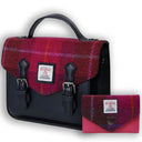 Harris Tweed & Vegan Leather Bag Matching Set 1 Fuchsia Gaelsong