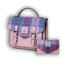 Harris Tweed & Vegan Leather Bag Matching Set 1 Pink Gaelsong