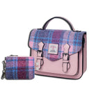 Harris Tweed & Vegan Leather Bag Matching Set 2 Pink Gaelsong