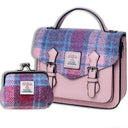 Harris Tweed & Vegan Leather Bag Matching Set 3 Pink Gaelsong
