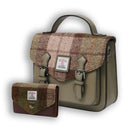 Harris Tweed & Vegan Leather Bag Matching Set 1 Chesnut Gaelsong