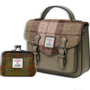 Harris Tweed & Vegan Leather Bag Matching Set 3 Chesnut Gaelsong