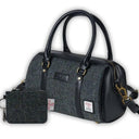 Traditional Harris Tweed Bag and Purse Matching Set 2 Black Gaelsong
