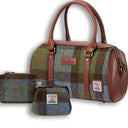 Traditional Harris Tweed Bag and Purse Matching Set 4 Chesnut Blue Gaelsong