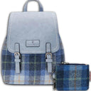 Tartan Islander Harris Tweed Backpack & Wallet Gift Set 1 Blue Gaelsong