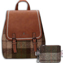 Tartan Islander Harris Tweed Backpack & Wallet Gift Set 1 Chesnut Tartan Gaelsong