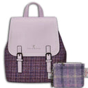 Tartan Islander Harris Tweed Backpack & Wallet Gift Set 1 Violet Gaelsong