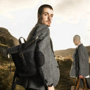 Canvas & Harris Tweed Scottish Backpack Black Lifestyle Gaelsong
