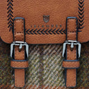 Harris Tweed Phone Pouch with Scottish Tartan Chesnut Front View Gaelsong
