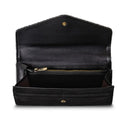 Women's Harris Tweed Long Clasp Purse Black White Inside View Gaelsong
