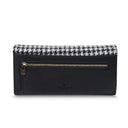 Women's Harris Tweed Long Clasp Purse Black White Back View Gaelsong
