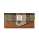 Women's Harris Tweed Long Clasp Purse Chesnut Tartan Gaelsong
