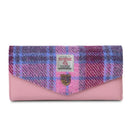 Women's Harris Tweed Long Clasp Purse Pink Tartan Gaelsong
