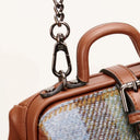 Harris Tweed & Vegan Leather Mini Doctor Bag Chesnut Blue Gaelsong