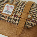 Genuine Leather & Harris Tweed Skye Bag Beige Front View Gaelsong