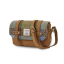 Genuine Leather & Harris Tweed Skye Bag Chesnut Blue side view Gaelsong