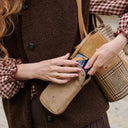 Harris Tweed & Genuine Leather Bucket Tote Bag Lifestyle Gaelsong