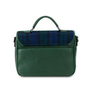 Harris Tweed & Leather Small Computer Bag Blackwatch Back View Gaelsong