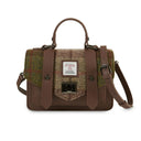 Ladies Harris Tweed & Leather Small Satchel Chesnut Tartan Gaelsong