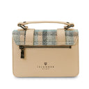 Ladies Harris Tweed & Leather Small Satchel Islander Color Back View Gaelsong