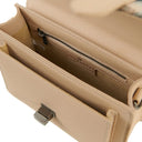 Ladies Harris Tweed & Leather Small Satchel Islander Inside View Gaelsong
