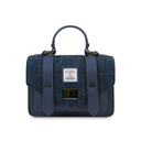Ladies Harris Tweed & Leather Small Satchel Navy Gaelsong