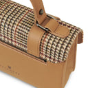 Genuine Leather & Harris Tweed Medium Satchel Beige Color Gaelsong