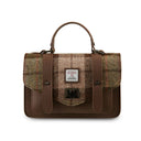 Genuine Leather & Harris Tweed Medium Satchel Chesnut Tartan Gaelsong