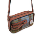 Handcrafted Harris Tweed Harley Crossbody Bag Chesnut Blue Gaelsong