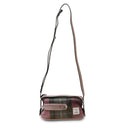 Handcrafted Harris Tweed Harley Crossbody Bag Pink Green Front Gaelsong