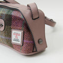 Handcrafted Harris Tweed Harley Crossbody Bag Pink Green Side View Gaelsong