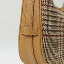 Genuine Leather Harris Tweed Handbag  Beige side view Gaelsong