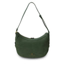 Genuine Leather Harris Tweed Handbag  Dark Green Back View Gaelsong