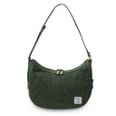Genuine Leather Harris Tweed Handbag  Dark Green Gaelsong