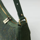 Genuine Leather Harris Tweed Handbag  Green Side Gaelsong