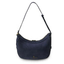 Genuine Leather Harris Tweed Handbag  Navy Back Gaelsong