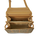 Harris Tweed & Genuine Leather Medium Satchel Beige Iside Gaelsong