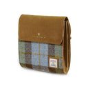 Harris Tweed & Genuine Leather Medium Satchel Chesnut Blue Gaelsong