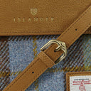 Harris Tweed & Genuine Leather Medium Satchel Chesnut Blue Gaelsong