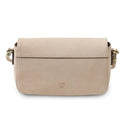 Ladies Harris Tweed & Genuine Leather Purse Beige Back View Gaelsong