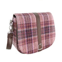 Handcrafted Harris Tweed Beauly Shoulder Bag Pink Burgundy Gaelsong