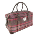 Handcrafted Harris Tweed Overnight Bag Burgundy Pink Gaelsong