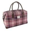 Handcrafted Harris Tweed Overnight Bag  Pink Burgundy Gaelsong